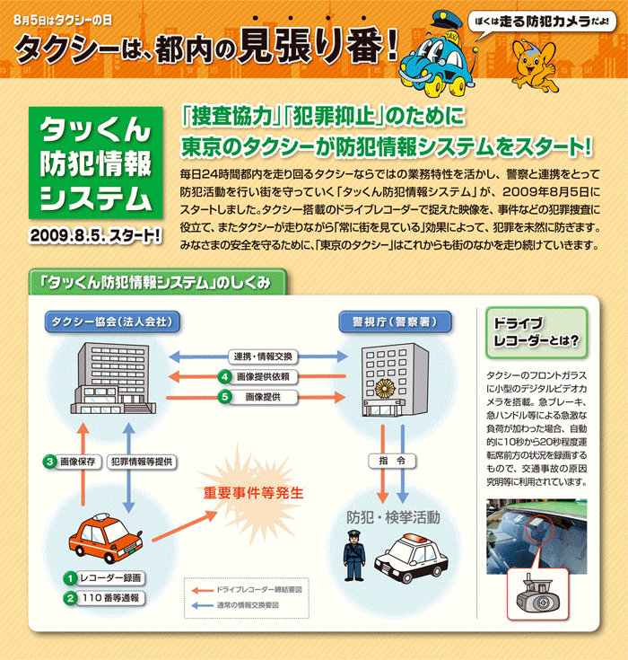 タクシーは、都内の見張り番！